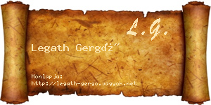 Legath Gergő névjegykártya